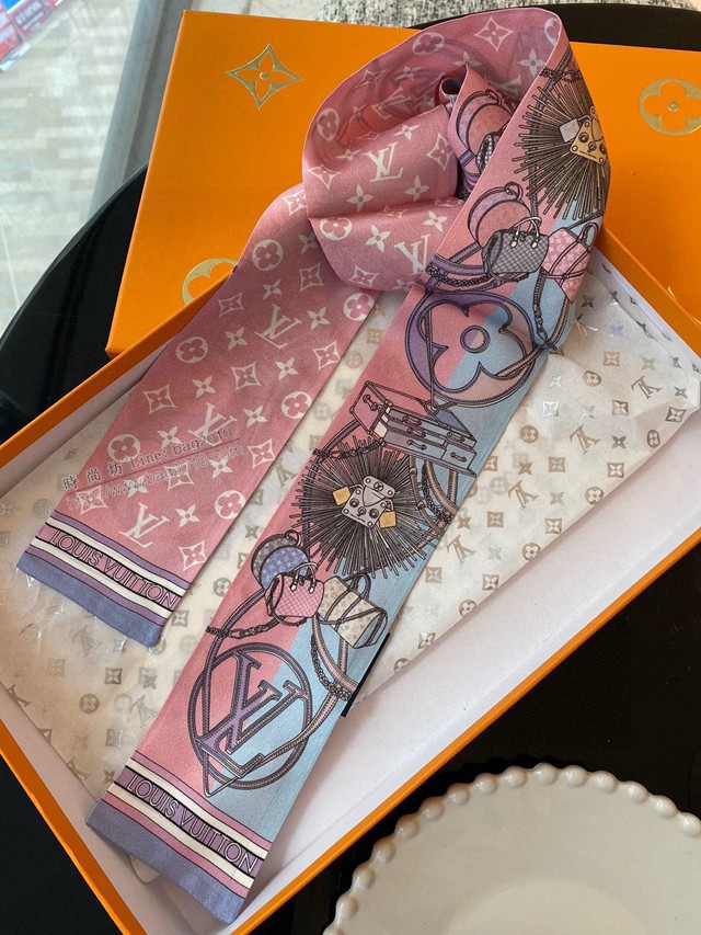 Louis Vuitton圍巾絲巾 路易威登專櫃最新款發帶小領巾 LV雙層真絲飄帶  mmj1535
